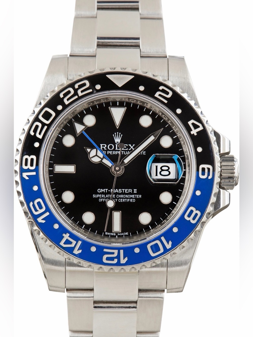 inspired Submariner Men's Stainless Steel Watch with Blue Bezel and Black